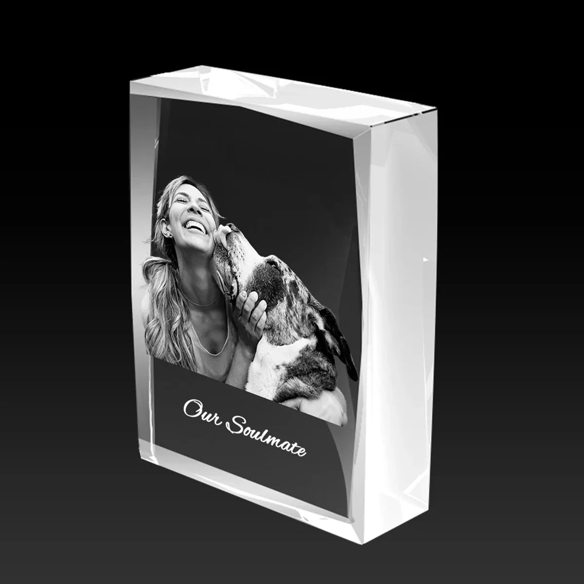 No stand design for large 3D photo crystal gift – elegant and modern, Australian crafted
