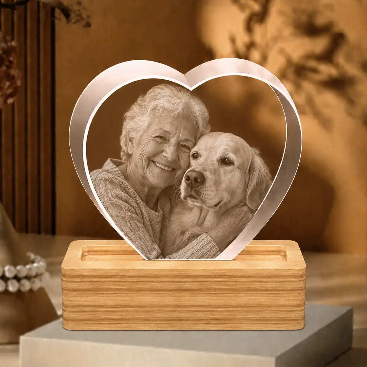 Crystify extra-large heart-shaped crystal with 3D image. Buy online with free Aussie delivery.