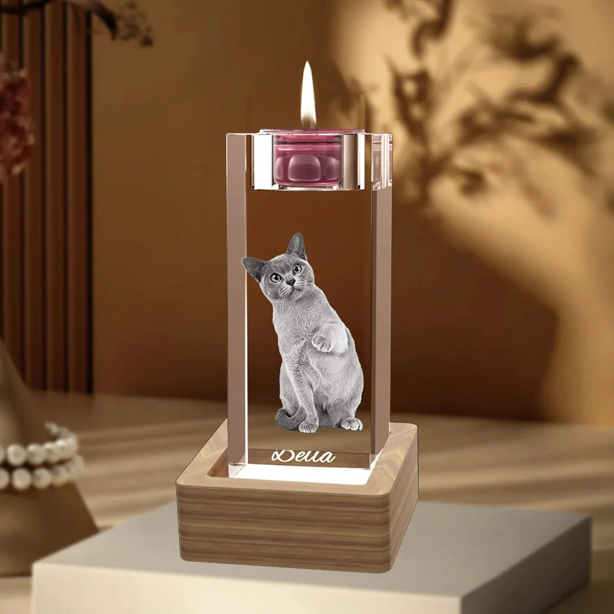 Crystify XXL crystal candle stick featuring custom 3D photo. Buy online today.