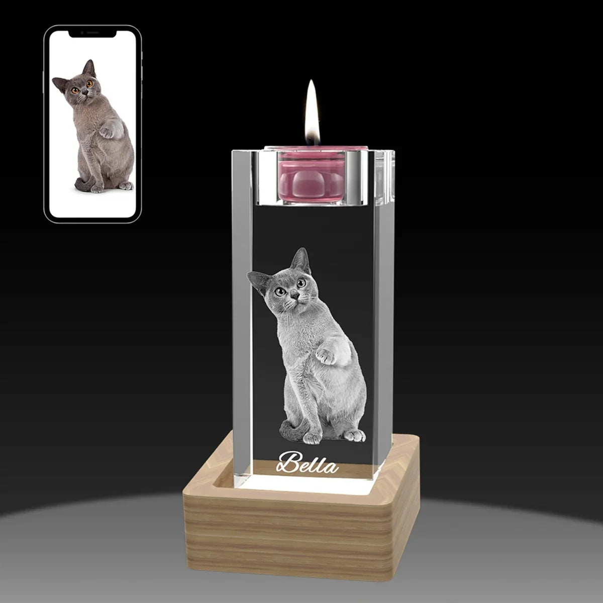 Personalised 3D crystal Candlestice in Australia