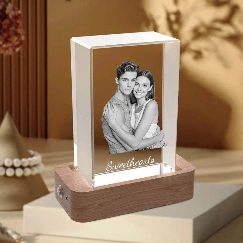 16x12x3cm 3D crystal photo frame for wide or group photos. Order online with free shipping in Australia.
