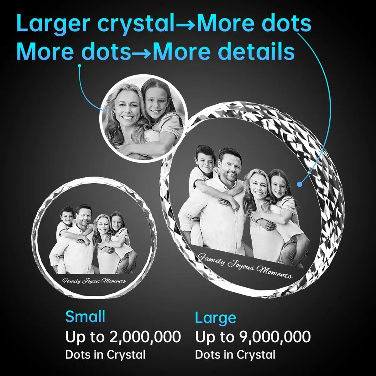 Sunflower 3D photo crystal with lifelike dot engraving – detailed laser craftsmanship, made in Australia
