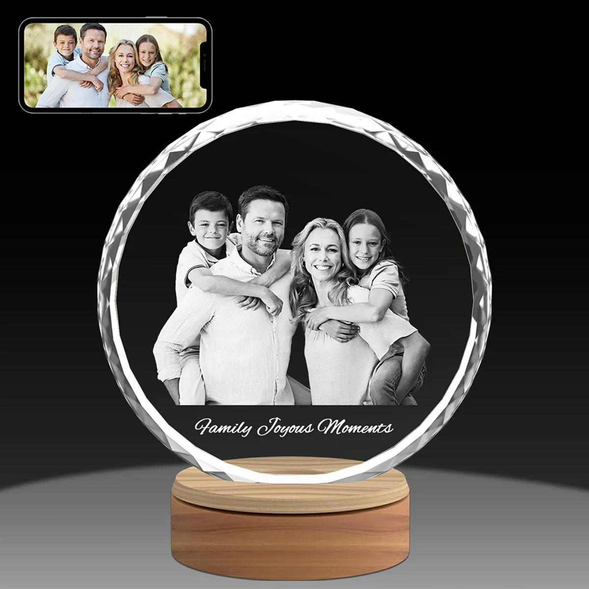 Personalised 3D crystal photo gifts in Australia - Sunflower Design