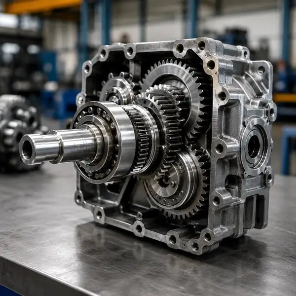 3D model in crystal award image for mechanical product display with precision gearbox