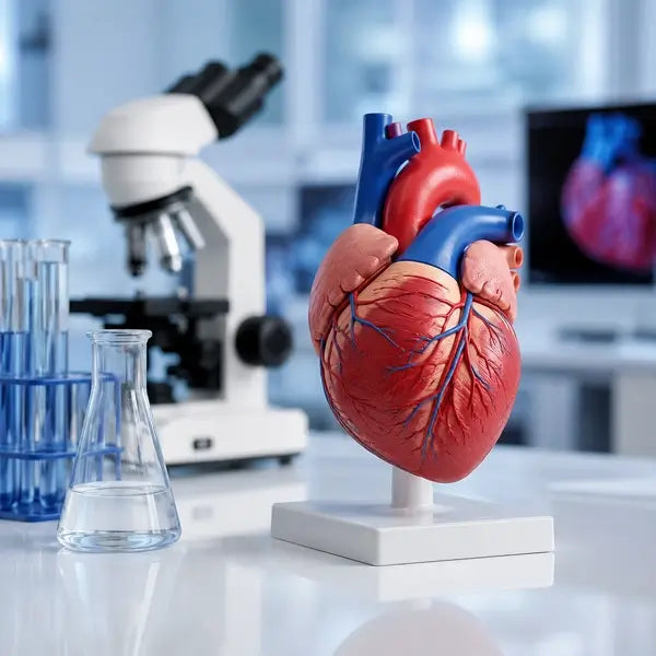 3D model in crystal award image for medical research with anatomical heart model