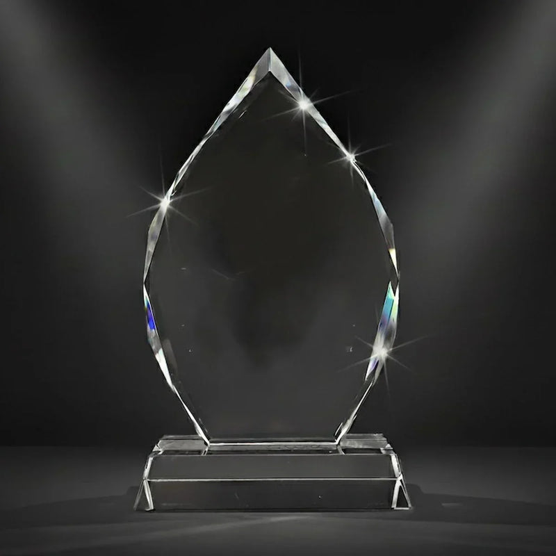 Prestige Arrowhead Crystal Award - 3D Laser Engraved K9 Crystal Trophy