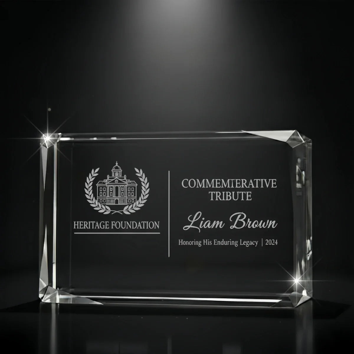Elegant faceted landscape trophy for memorable recognition events