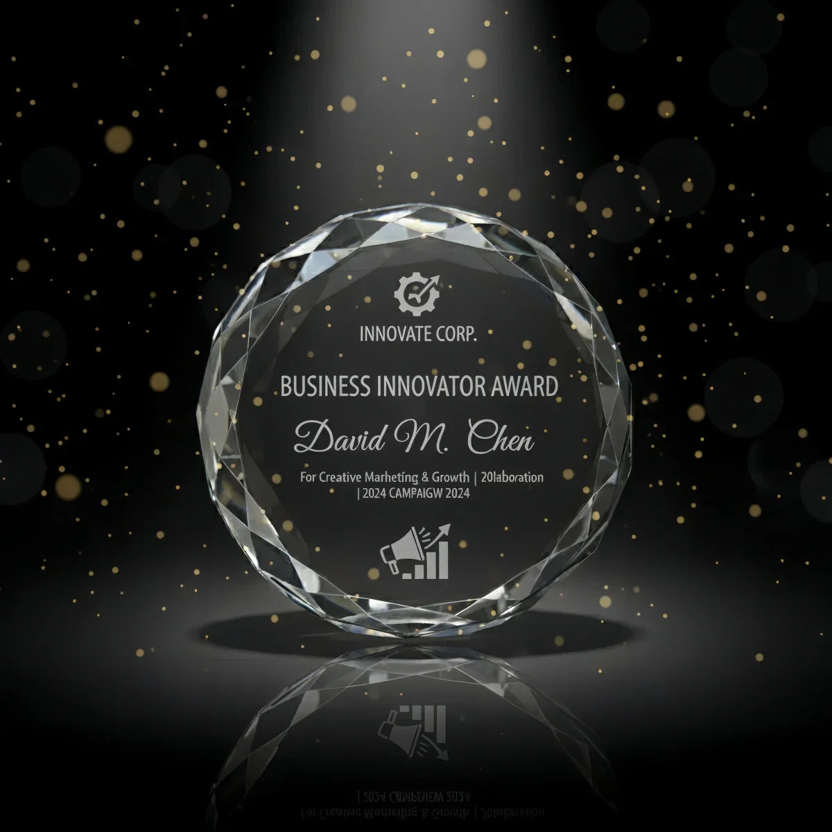 Bright sunflower design crystal keepsakes for promotional gifting