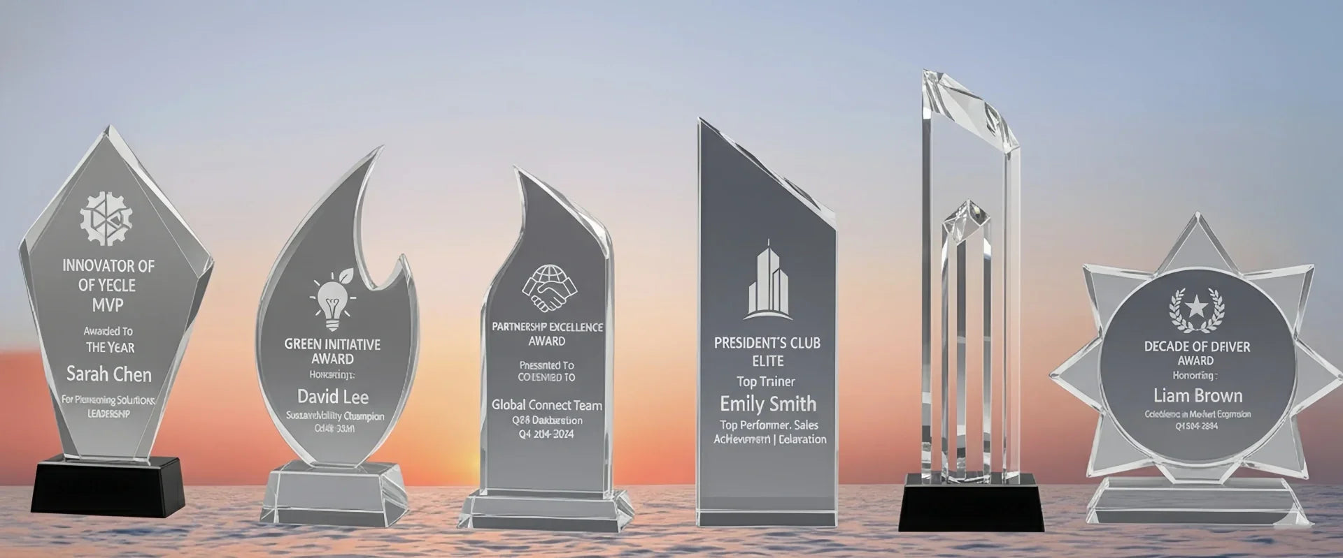Corporate Recognition Plaques crystal Trophies for pc