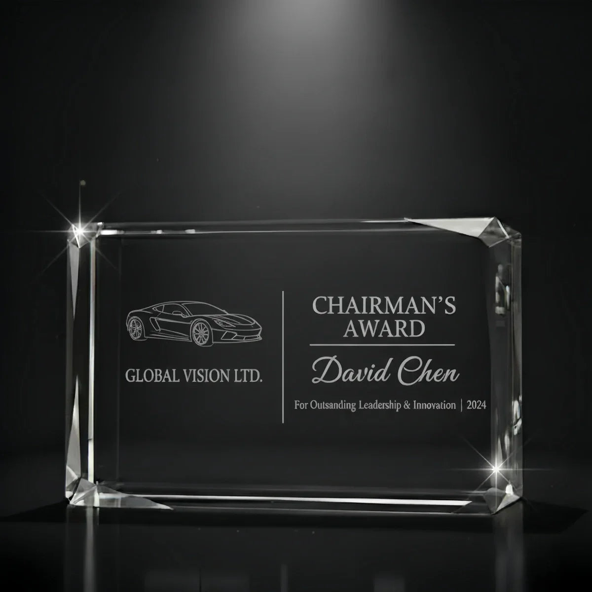 Elegant faceted landscape award for corporate gifting occasions