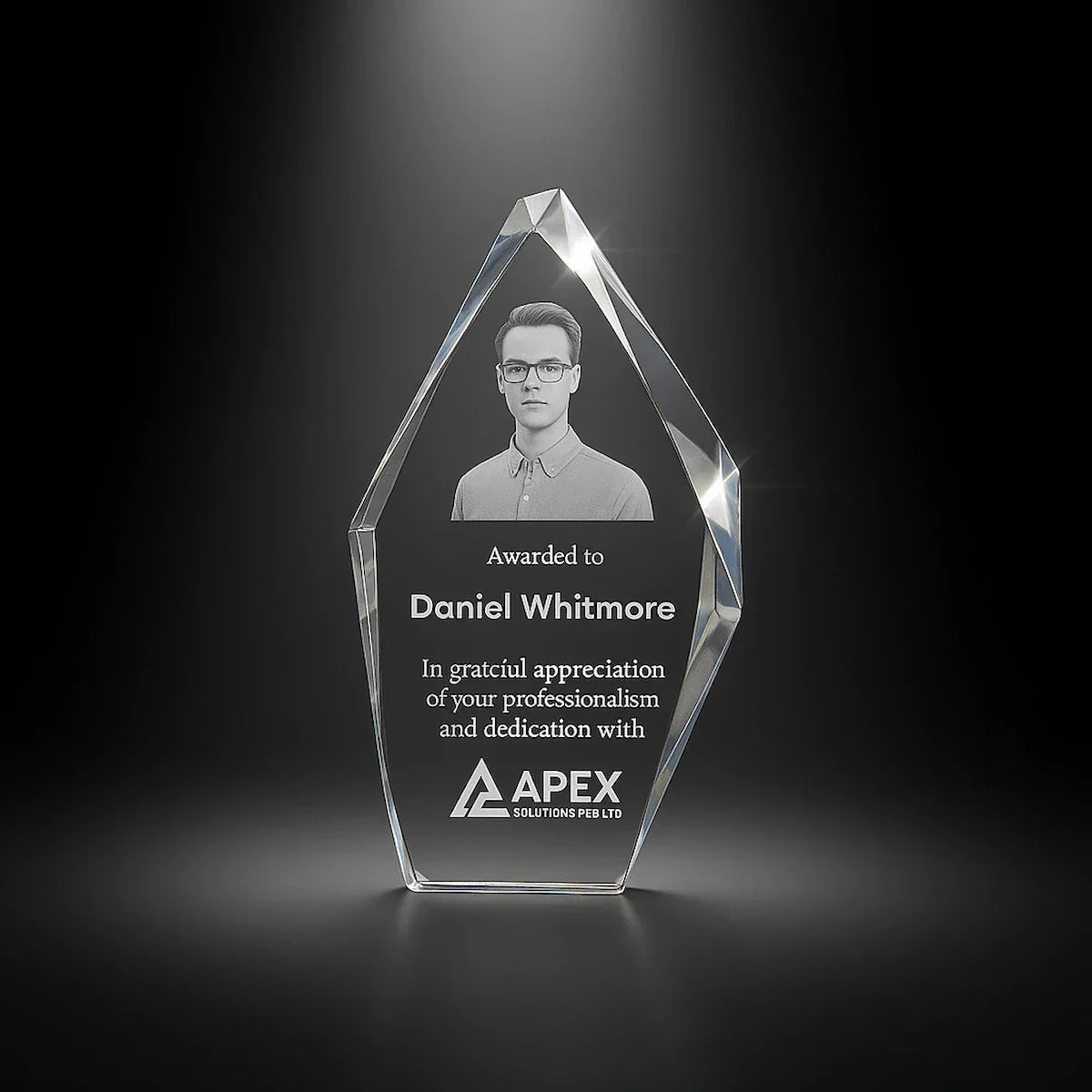 Custom Crystal awards & trophies - Iceberg shape