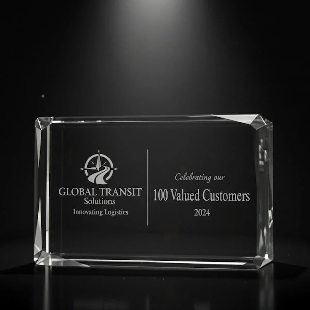 Custom Crystal Awards & Trophies - Faceted edge