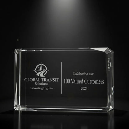 Custom Crystal Awards & Trophies - Faceted edge
