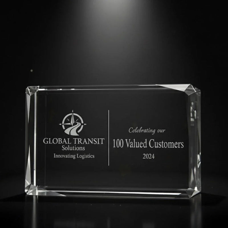 Custom Crystal Awards & Trophies - Faceted edge