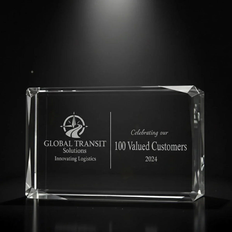 Custom Crystal Awards & Trophies - Faceted edge