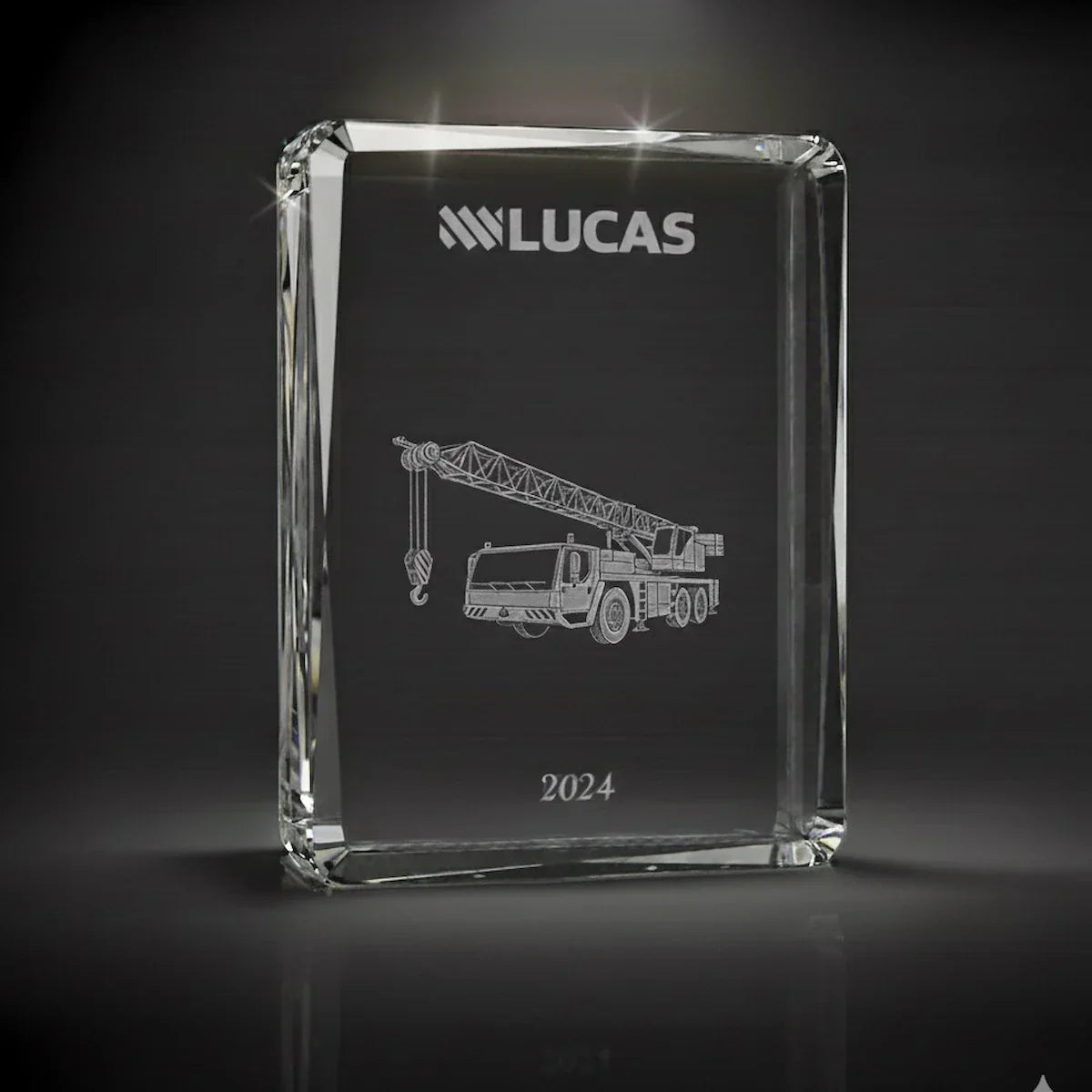 3D Crystal Awards Trophies - Faceted rectangle