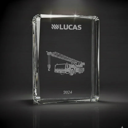 3D Crystal Awards Trophies - Faceted rectangle