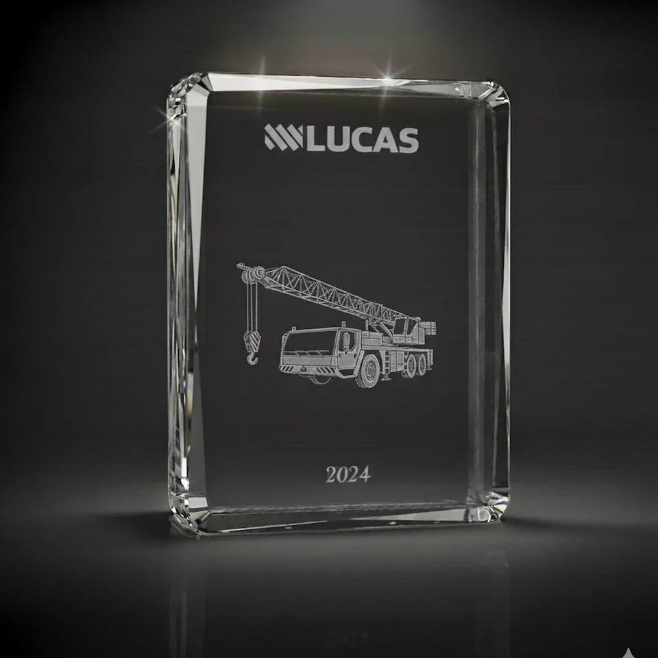 3D Crystal Awards Trophies - Faceted rectangle