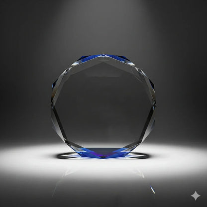 Personalised Octagon Crystal Trophy – Laser Engraved Crystal Award