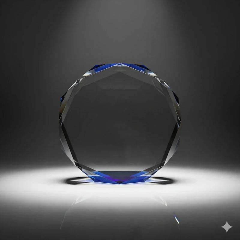 Personalised Octagon Crystal Trophy – Laser Engraved Crystal Award