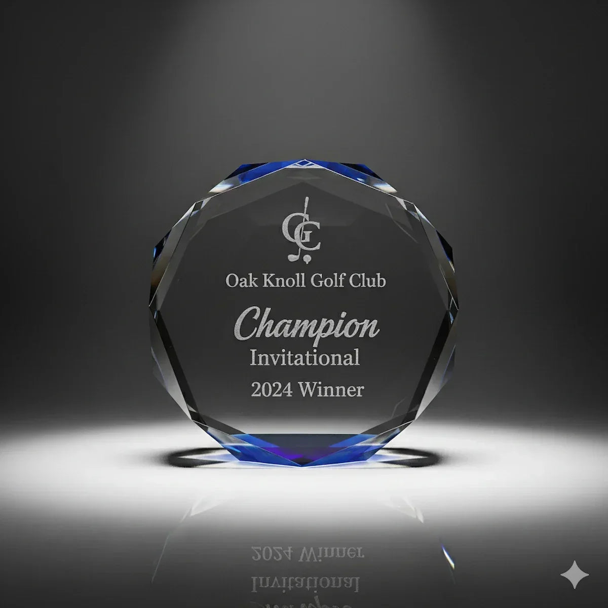 Personalised Octagon Crystal Trophy – Custom Laser Engraved Crystal Award