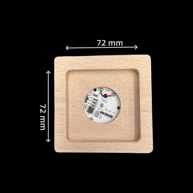 Square wooden LED light base (7x7cm) for 3D photo crystals. Shop online with free Australian shipping.