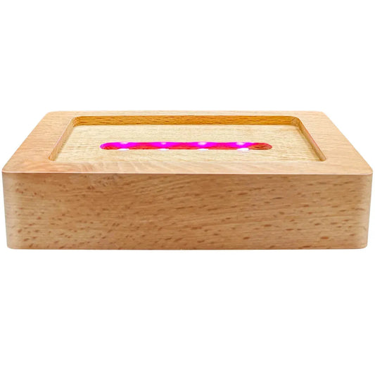 Crystify rectangle LED wooden base, ideal for 3D crystal displays. Buy online with free Australian delivery.