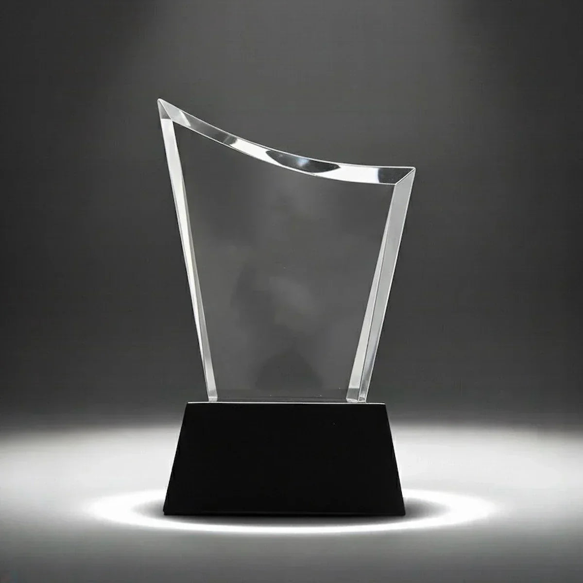 Curved Crystal Award | Laser Engraved 3D Crystal Trophy
