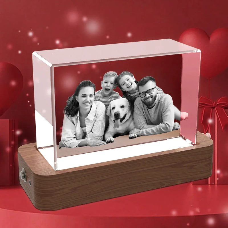 20x15x3cm custom crystal 3D photo frame for panoramic images. Buy online with free shipping in Australia.