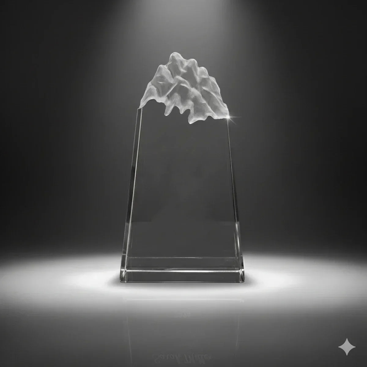 Custom Peak Crystal Trophy – Laser Engraved 3D Crystal Award