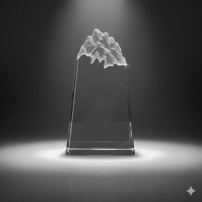Custom Peak Crystal Trophy – Laser Engraved 3D Crystal Award