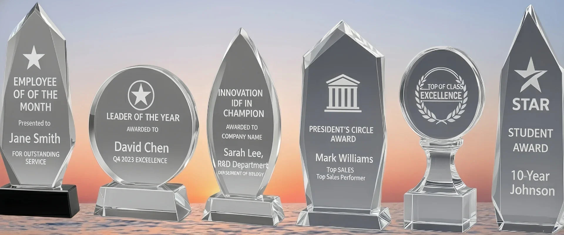 Employee Recognition Awards crystal  Trophies for pc