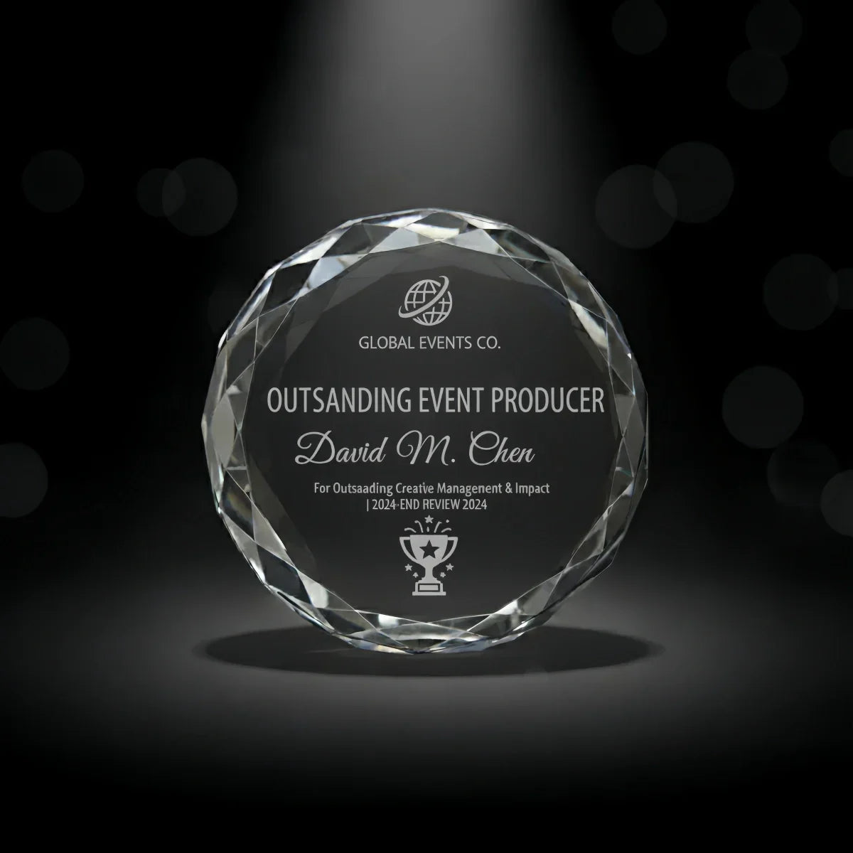 Custom sunflower-shaped trophy for event recognition and appreciation