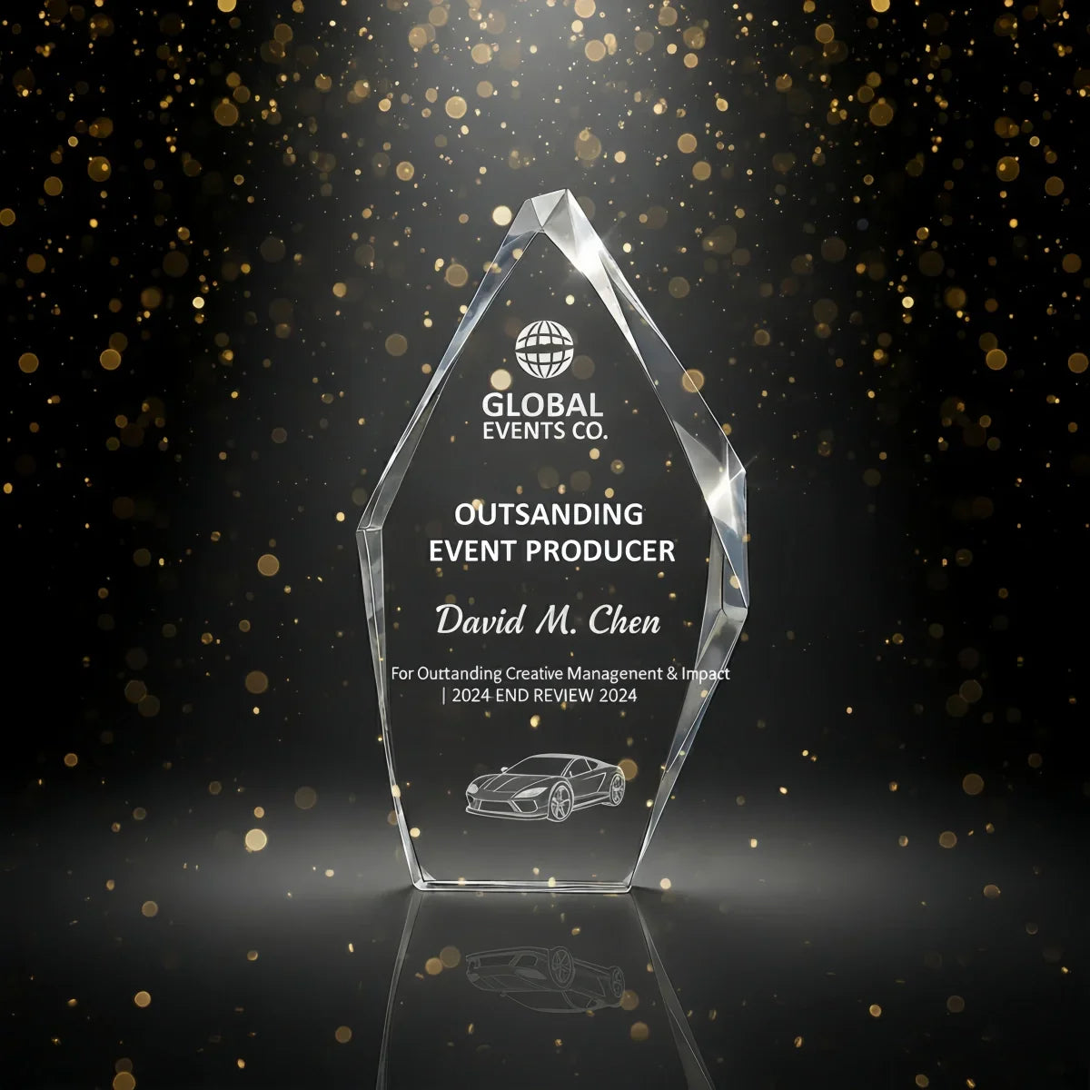 Iceberg crystal trophy symbolizing strength and event accomplishment