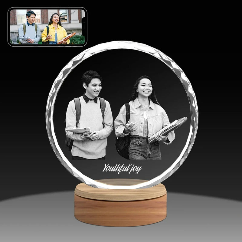 Large sunflower-style 3D crystal photo gift with personalized image. Shop online with free shipping in Australia.