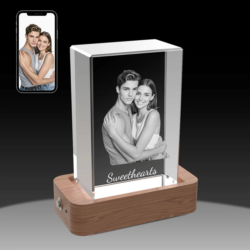 Large personalised crystal photo frame for custom-engraved memories. Order online with free shipping in Australia.