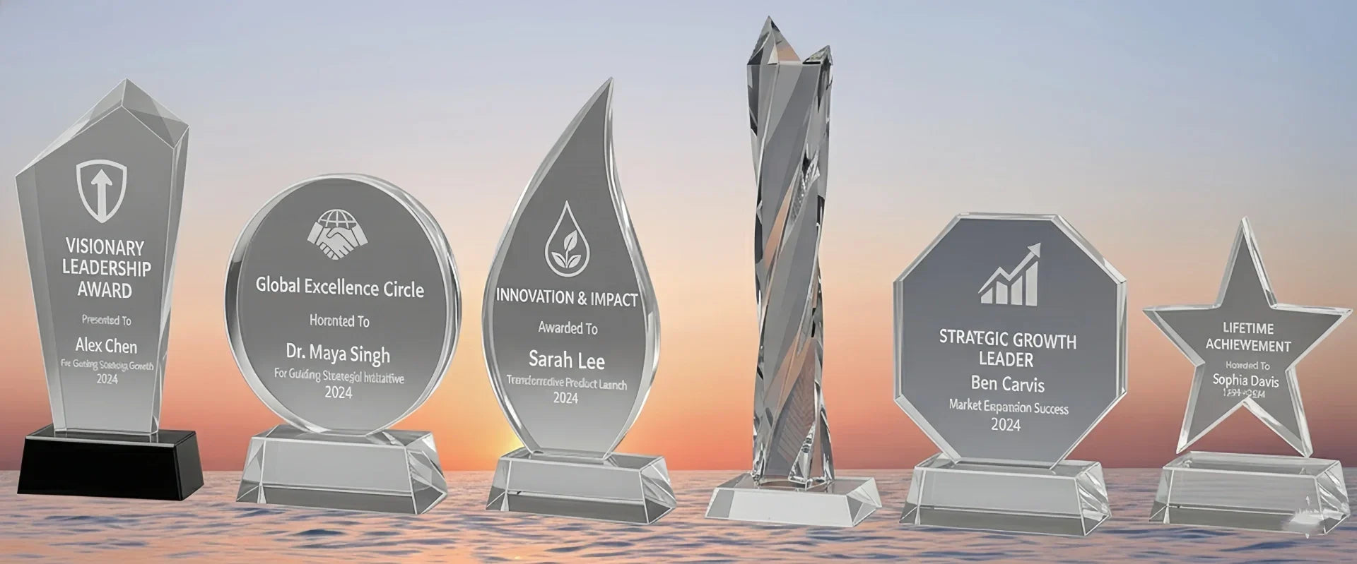 Leadership & Excellence Awards crystal Trophies for Pc