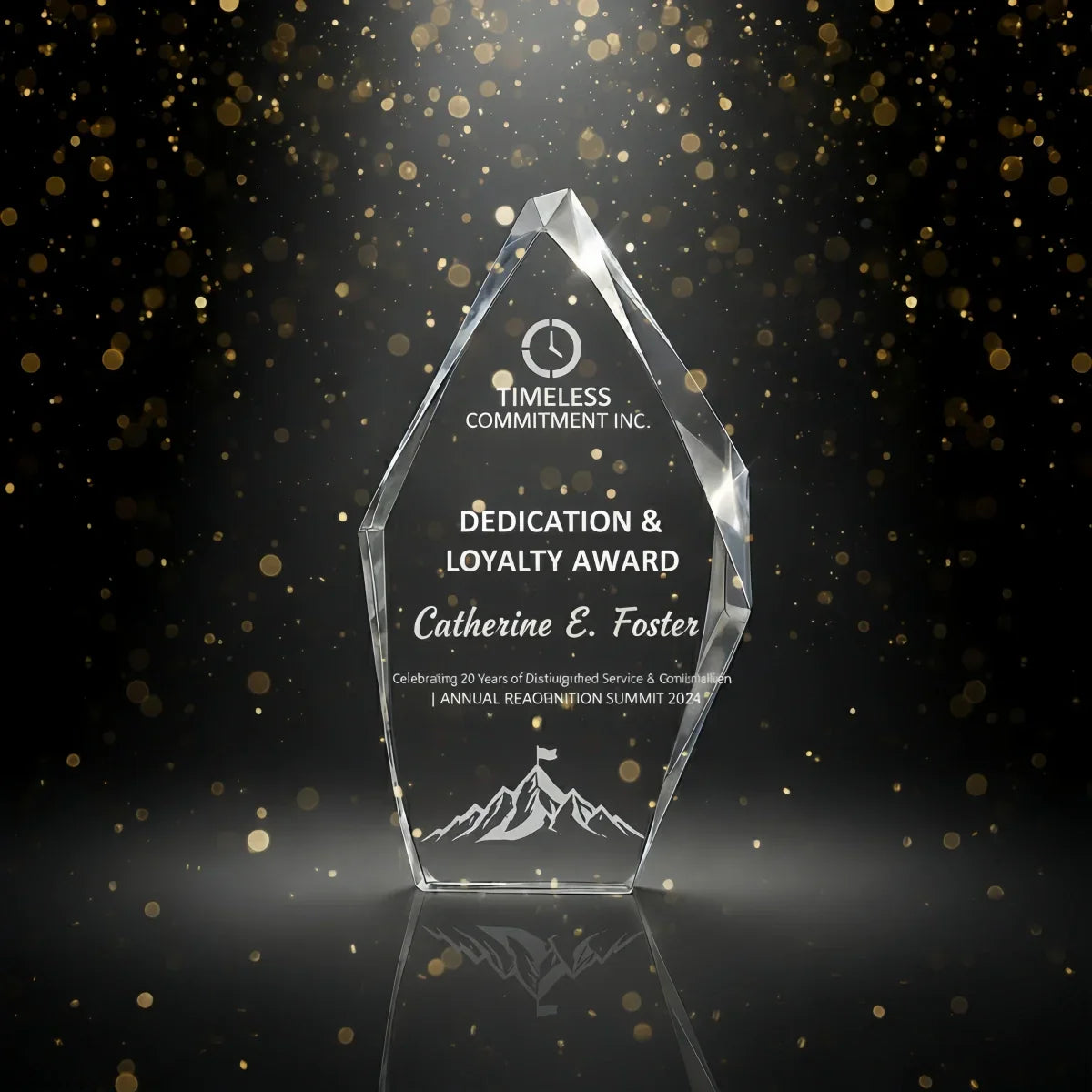 Unique iceberg crystal award for long-term employee dedication