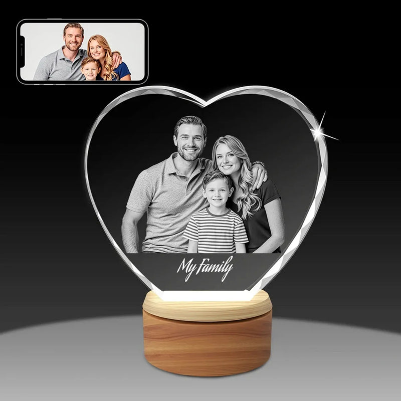 Crystify medium heart-shaped crystal with 3D image and polished edge. Buy online with free Aussie delivery.