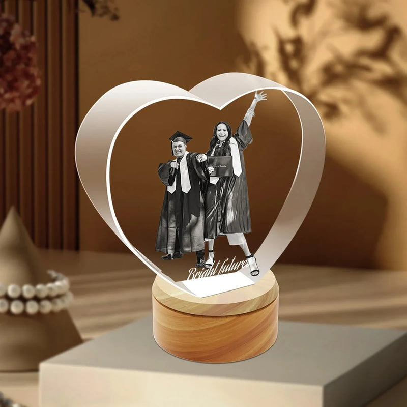 Medium crystal heart photo gift for custom engraved images. Buy online with free shipping in Australia.