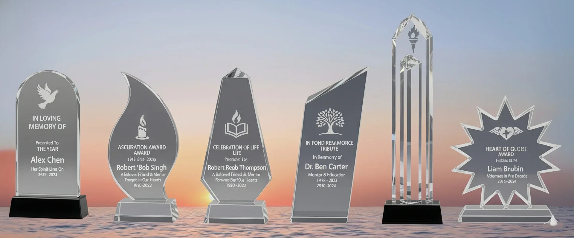Memorial Plaques crystal award trophy for pc