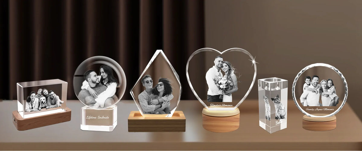 Customizable Crystal Shop Crystal Gifts by Shape | Custom Photo Presents in Unique Designs