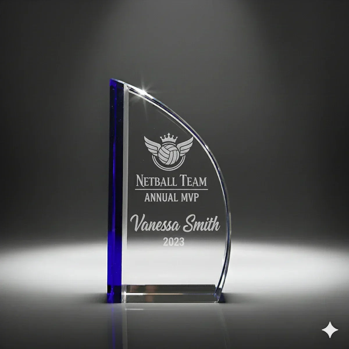 Personalised Sail Crystal Trophy – Laser Engraved Crystal Award