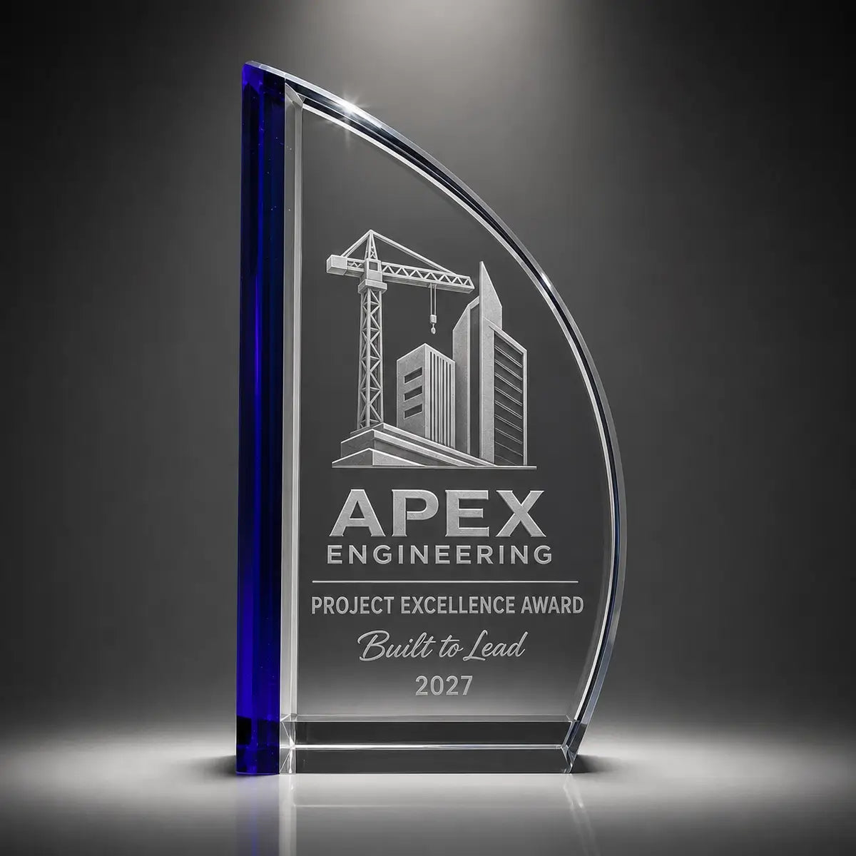 Personalised Sail Crystal Trophy – Laser Engraved Crystal Award