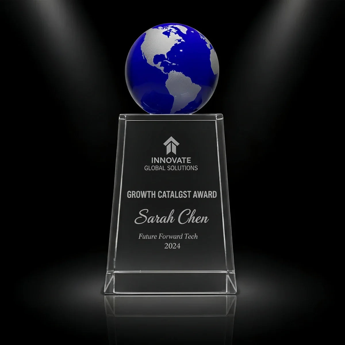 Elegant world globe crystal award for company promotions