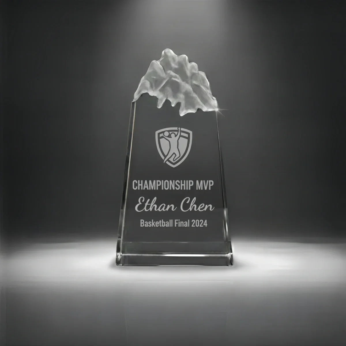 Clear peak crystal award for competition and sports events