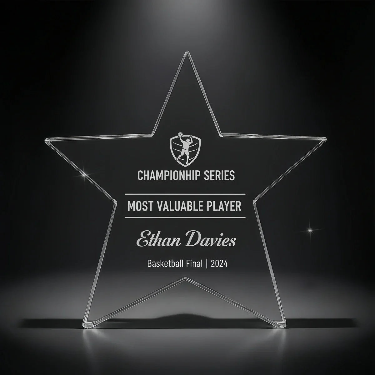 Star crystal trophy for top performers and competition winners