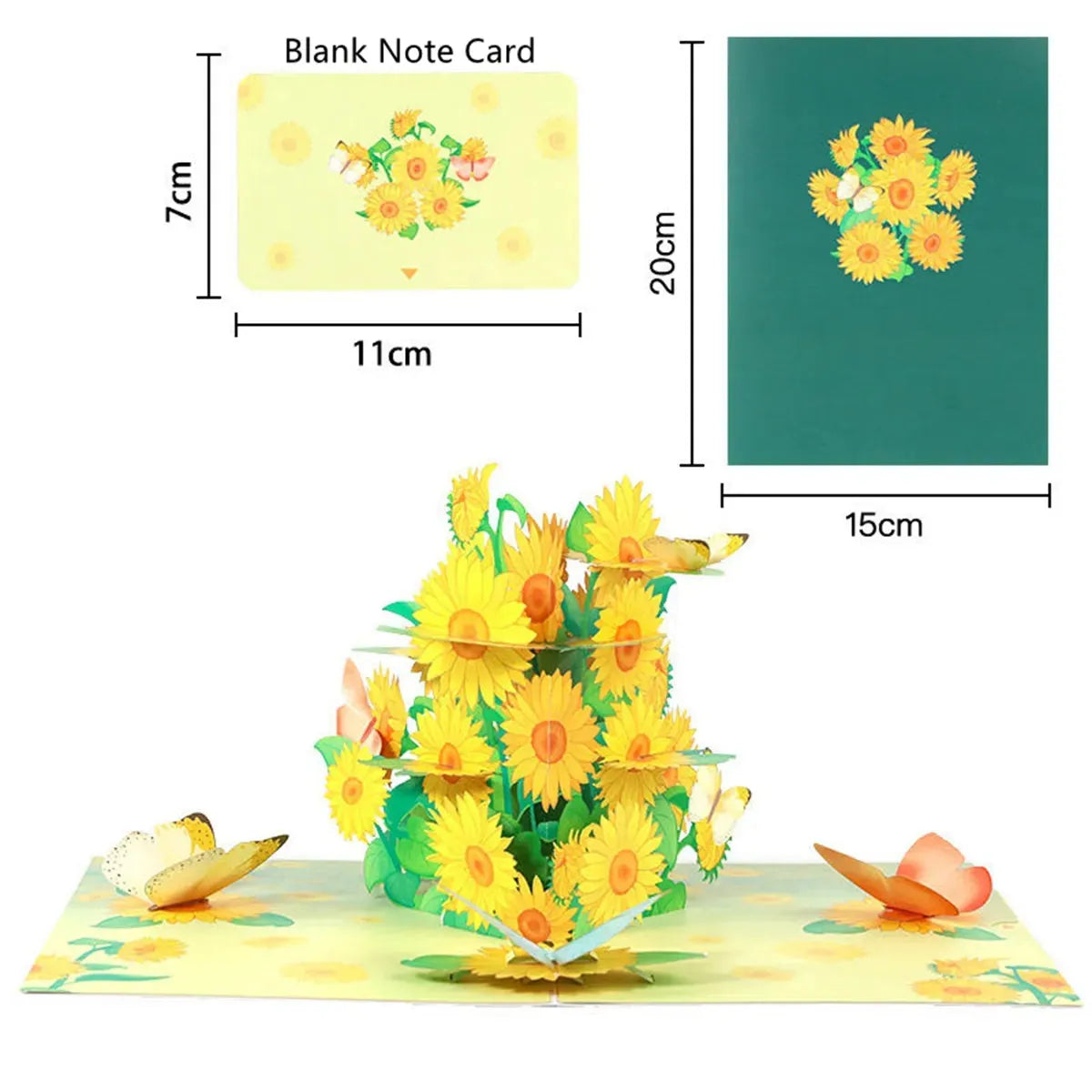 Pop-up greeting card size guide. Available online with free Australia-wide delivery.