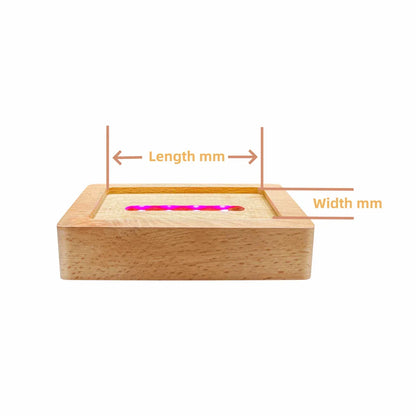 Wooden LED Light Base for Custom 3D Crystal Photo Gifts - Crystify
