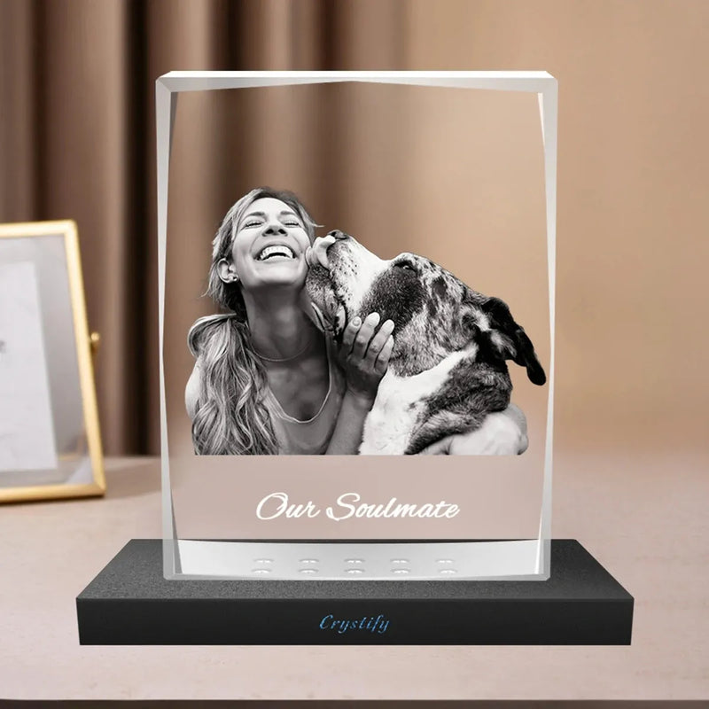 XL diamond-cut 3D crystal photo frame for panoramic images. Order online with free shipping in Australia.